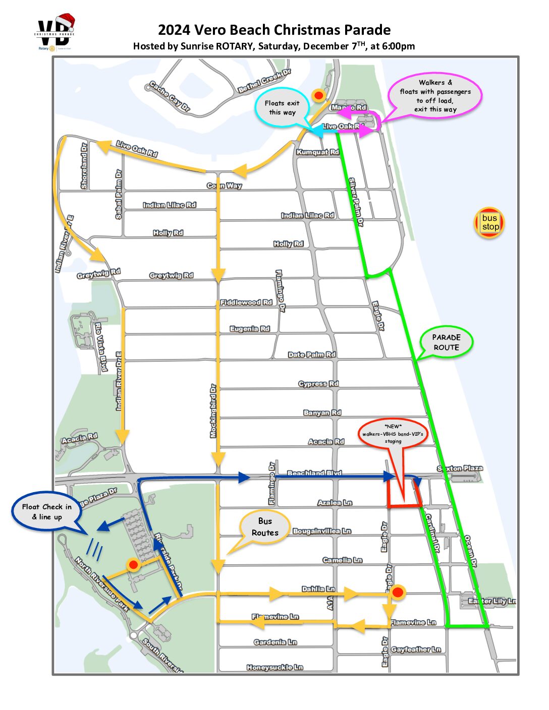 2023 Vero Beach Christmas Parade Street Closures